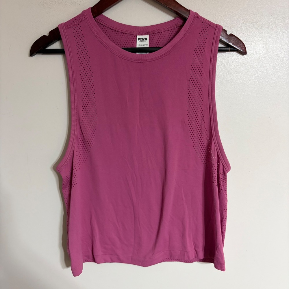 Pink Victoria's Secret Active Mesh Back Tank Top Berry Pink Small